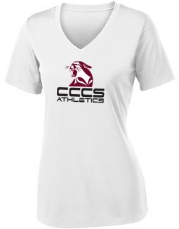 Sport-Tek Ladies  Competitor V-Neck Tee, White